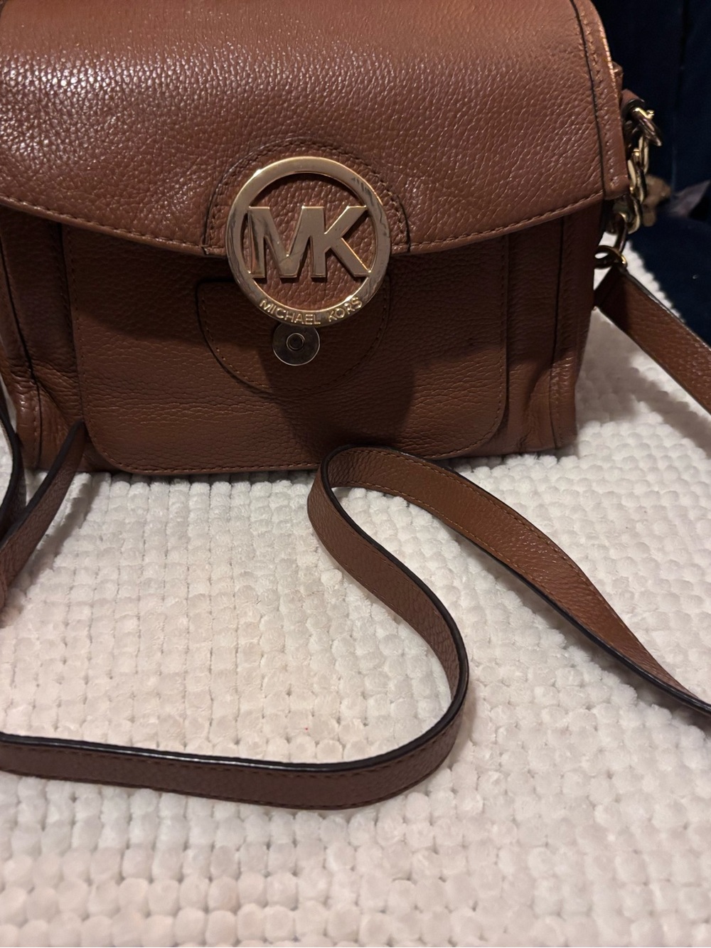 Michael Kors Brown Pebbled Leather Crossbody